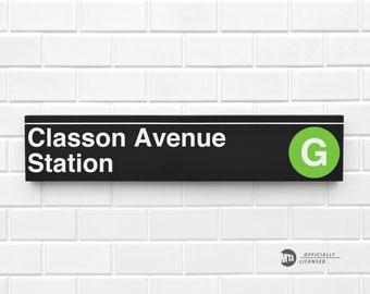 Classon Avenue Station - New York City Subway Sign - Wood Sign