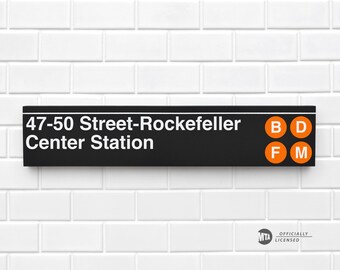 47-50 Street-Rockefeller Street Station - New York City Subway Sign - Wood Sign