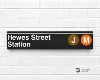 Hewes Street Station - New York City Subway Sign - Wood Sign