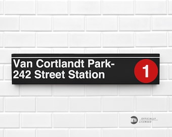 Van Cortlandt Park- 242 Street Station - New York City Subway Sign - Wood Sign