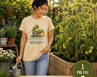 Divertente immagine PNG di giardinaggio, coltivare pomodori costa meno della terapia, orto rialzato PNG, regalo per amanti dei pomodori, download immediato