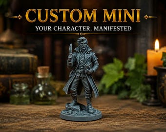 Custom D&D Miniature | Personalized Resin RPG Character | 28mm 32mm Scale Tabletop Mini