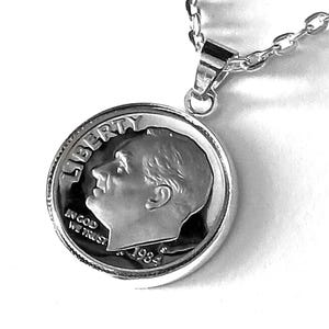 Dime Necklace Pendant - &quot;Dime In&quot; Diamond Necklace Play on Words