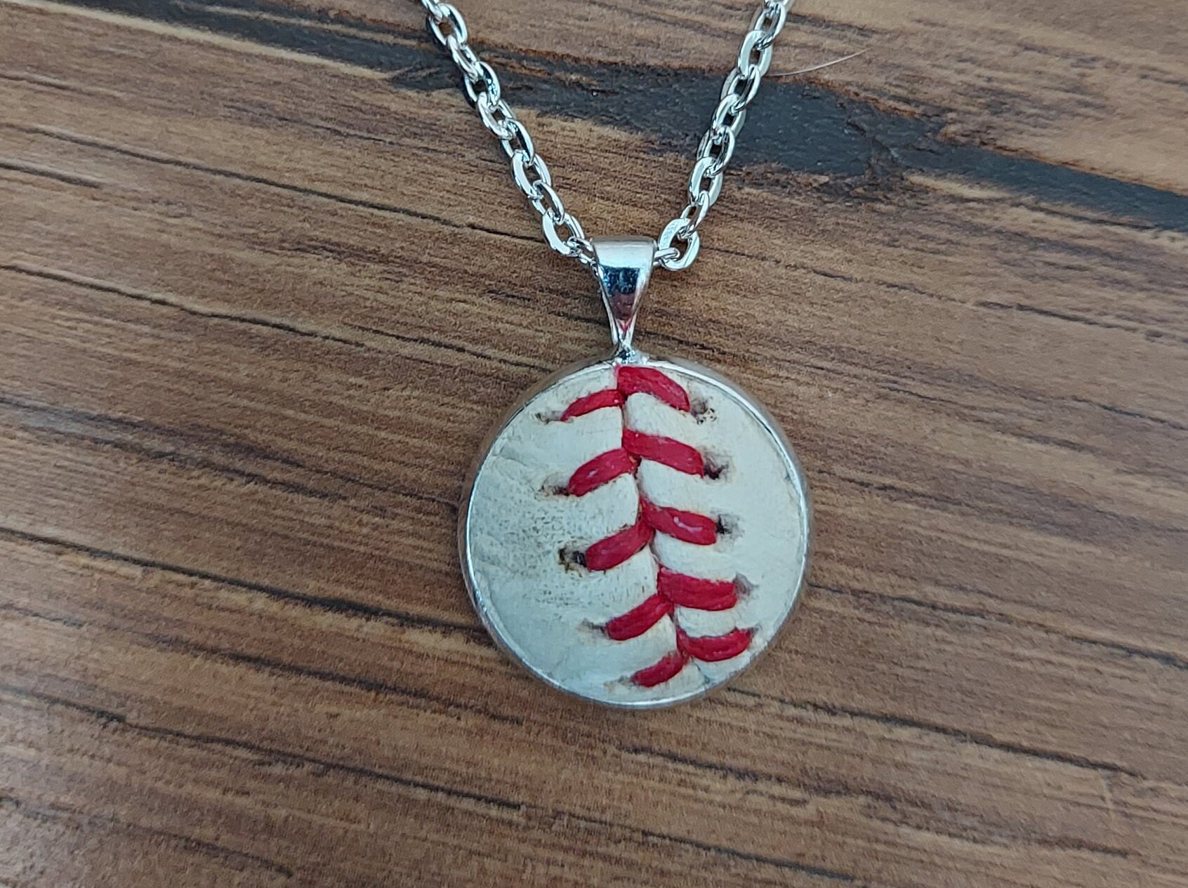 Baseball Necklace Pendant Made From a Real Baseball Etsy