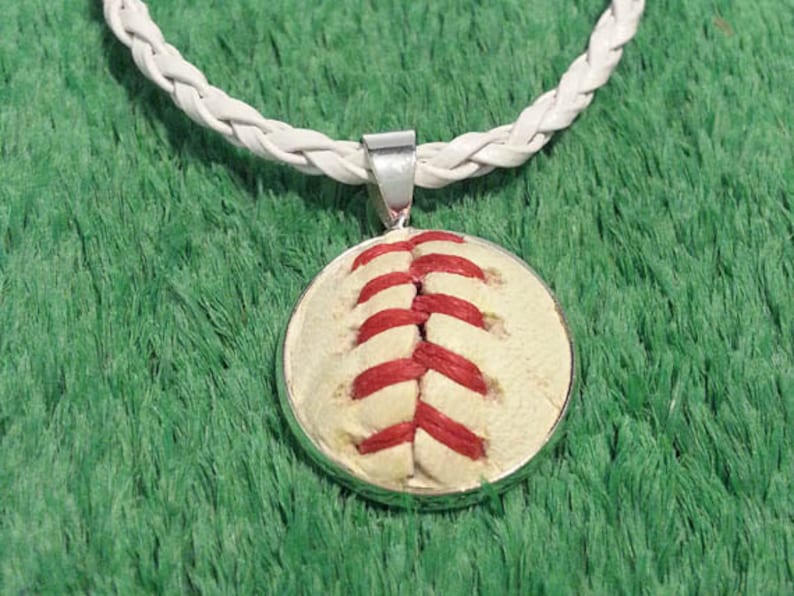 Baseball Necklace Pendant Made From a Real Baseball Etsy