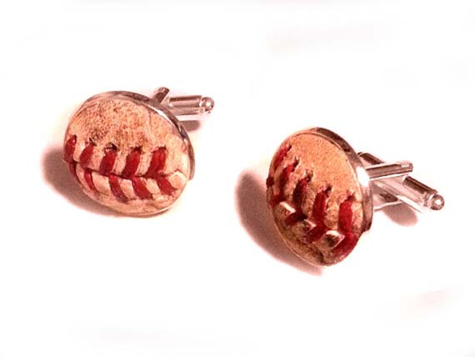 Baseball Cufflinks Handmade Cuff Links Made From a Real Etsy
