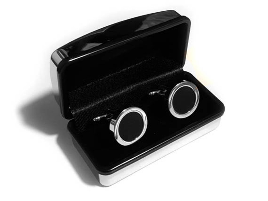 Hockey Puck Cufflinks Enlaces de manguito hechos a mano de un verdadero