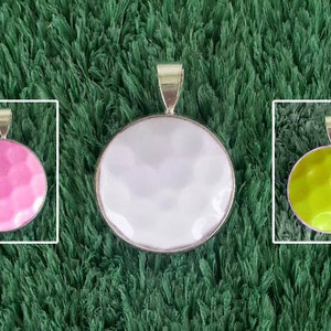 Real Golf Ball Necklace Pendant - Handmade Necklace Pendant From a White, Pink, or Yellow Golf Ball