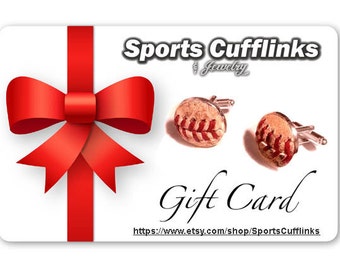 Last Minute Gift Baseball Fan Gift - Baseball Cufflinks Gift Certificate - Handmade Cuff Links Using a Real Baseball