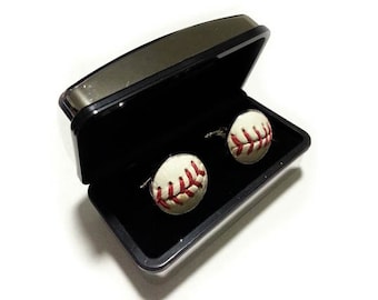 Baseball Cufflinks - Handmade Cuff Links Using a Real Baseball 2024 SALE