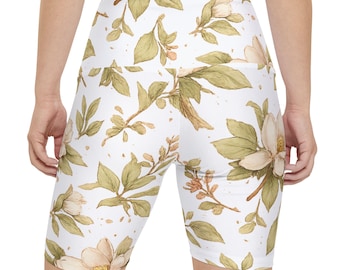 Workoutshort Magnolia Floral Pickle Ball-short voor dames | Botanische lente-sportkleding
