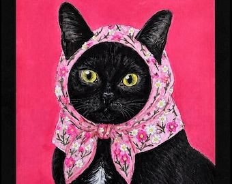 Personalized Watercolor Pet Portrait with Oil Pastel background