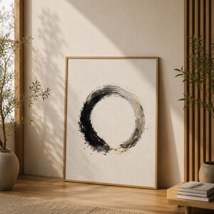 Enso Wandkunst, japanischer Zen-Kreisdruck, Kintsugi-inspirierte Kunst, Wabi-Sabi-Dekor, Japandi-Wandkunst, digitaler Download
