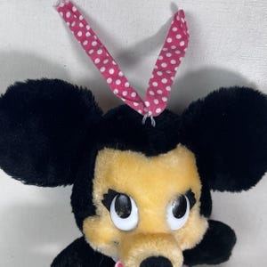 Vtg Disney Minnie Mouse Plush Doll Stuffed Toy Walt Disney Korea eye wear image 4