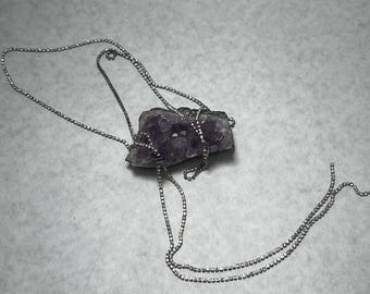 30" Vintage Lariat Crystal Rhinestone Necklace  Y Drop 9.5" Asymmetrical Glam