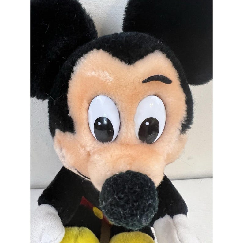 Vtg Mickey Mouse Plush Doll Walt Disneyland Disney World Stuffed Big Eyes 10" image 2