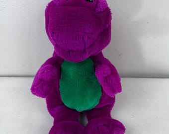 Vintage Barney Plush Dinosaur Purple Stuffed Animal Toy 9" Nostalgic Throwback