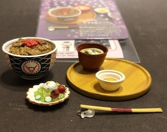 Re-Ment 2004 Washoki Biyori #4 Beef Bowl Miniature Food Dollhouse Prop Diorama