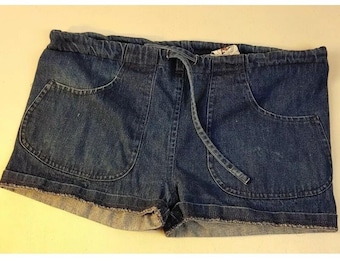 Vtg Jean Shorts Denim Dark Wash Blue Medium USA Deva Cottage Industry H13