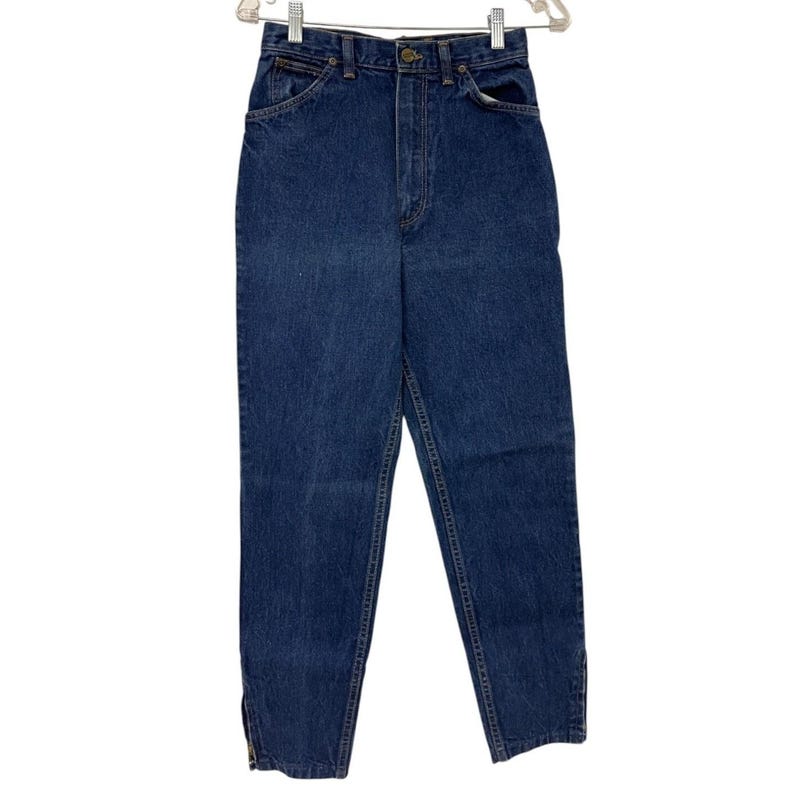 Vtg 70s Wrangler Zippered Ankle Jeans 26x27.5 Blue Denim Western Ranch Rodeo image 1