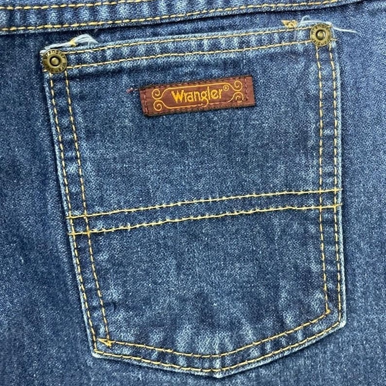 Vtg 70s Wrangler Zippered Ankle Jeans 26x27.5 Blue Denim Western Ranch Rodeo image 5