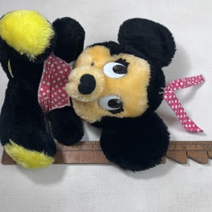 Vtg Disney Minnie Mouse Plush Doll Stuffed Toy Walt Disney Korea eye wear image 5