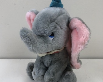 Vtg Dumbo Plush Toy 8.5" Walt Disney Productions Elephant Stuffed Animal