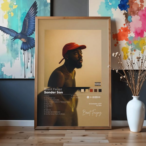 Brent Faiyaz Sonder Son Album Tracklist Print | Minimalist R&B Music Art (Digital Download)