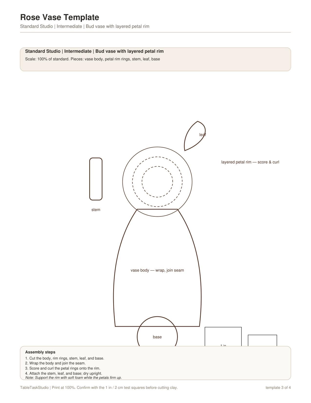 Rose Vase Template