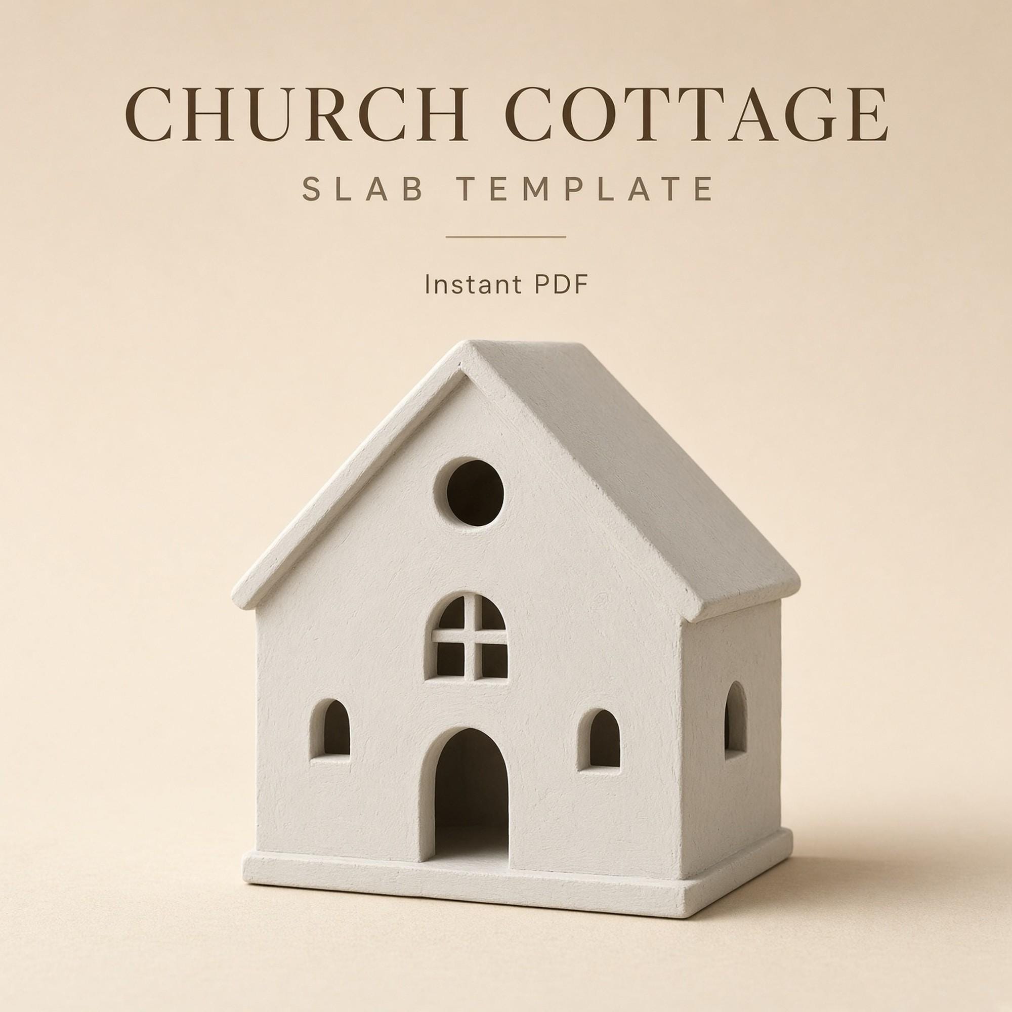 Church Cottage Tea Light House Template PDF