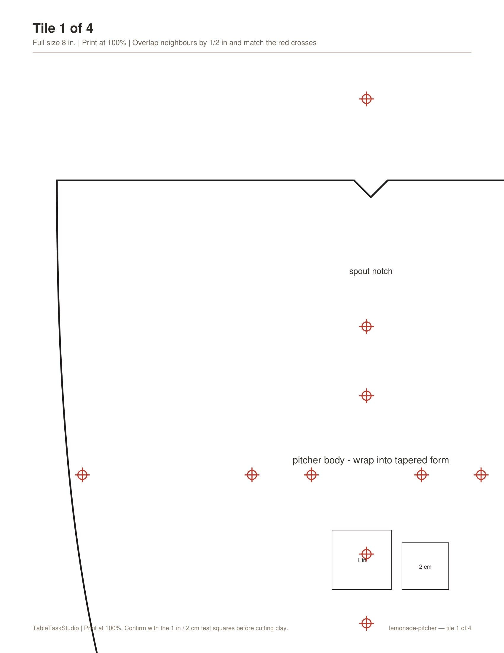 Lemonade Pitcher Slab Template PDF