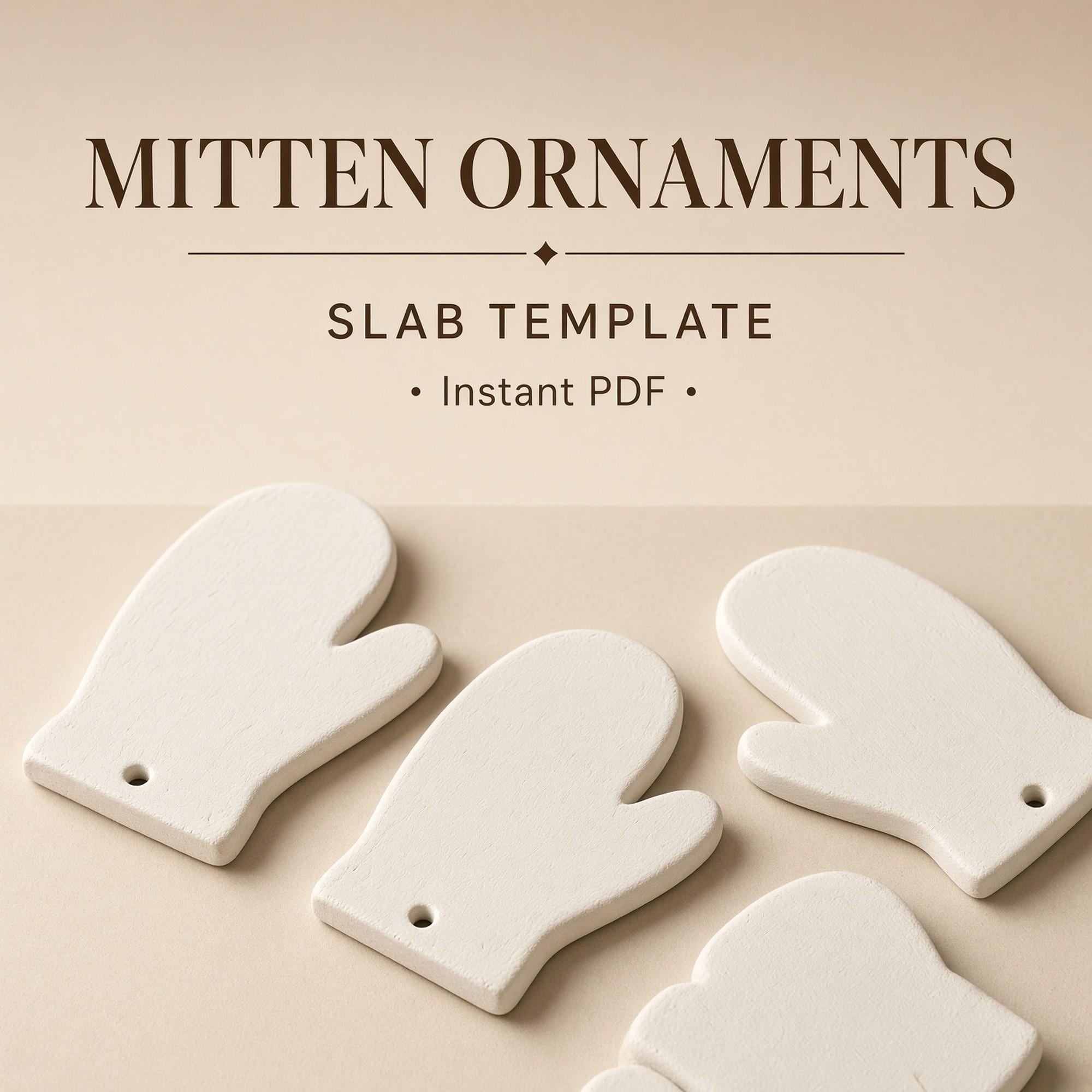 Mitten Ornament Pottery Slab Template