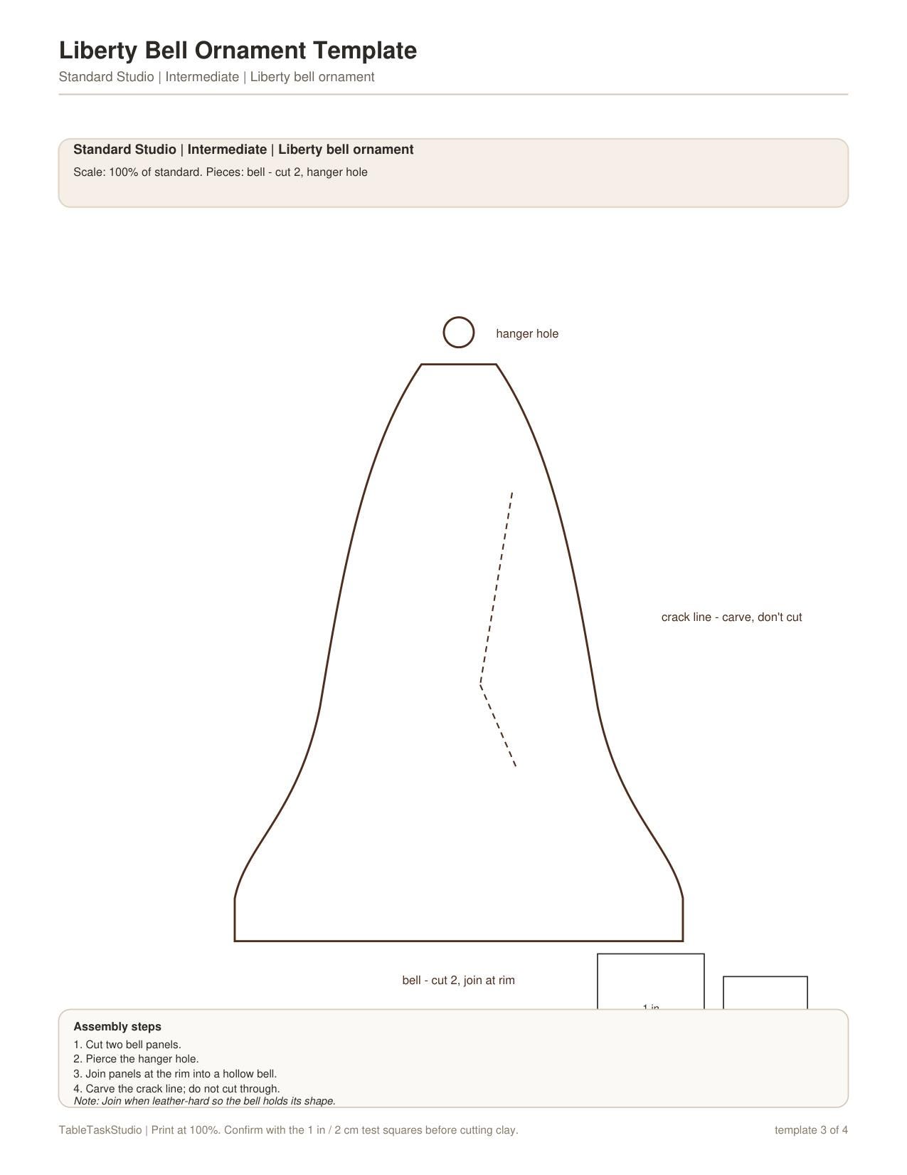 Liberty Bell Ornament Template