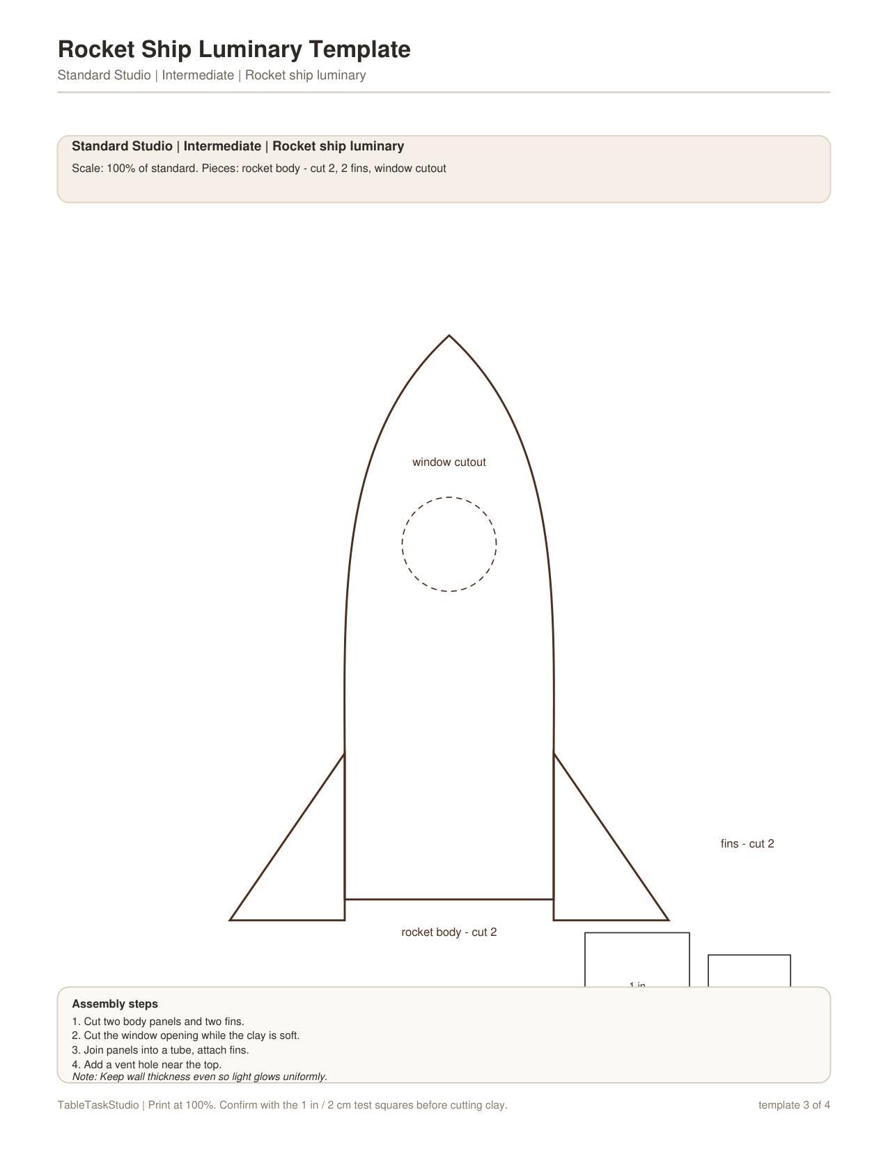 Rocket Ship Luminary Template