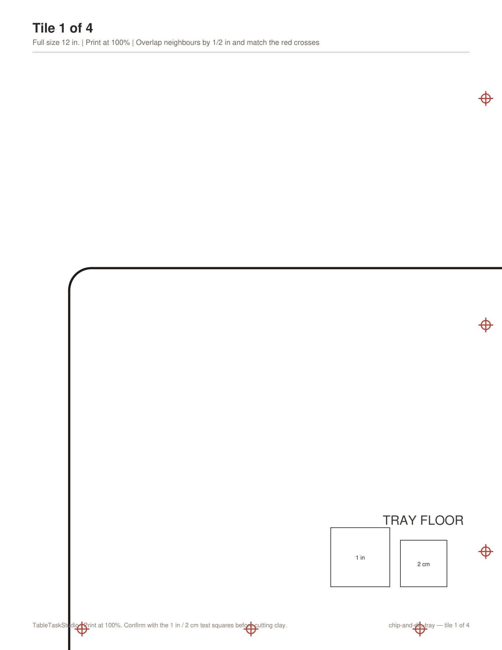 Chip and Dip Tray Slab Template