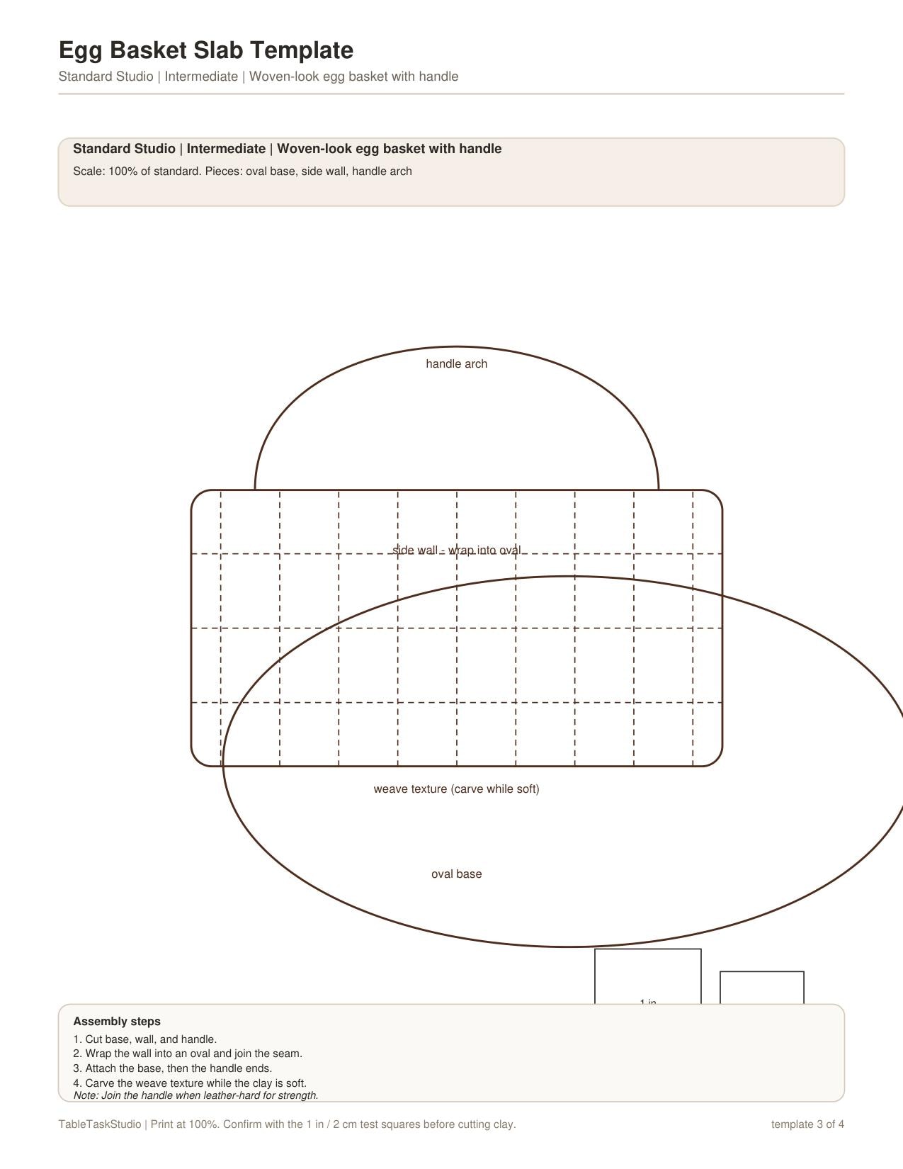 Egg Basket Slab Template