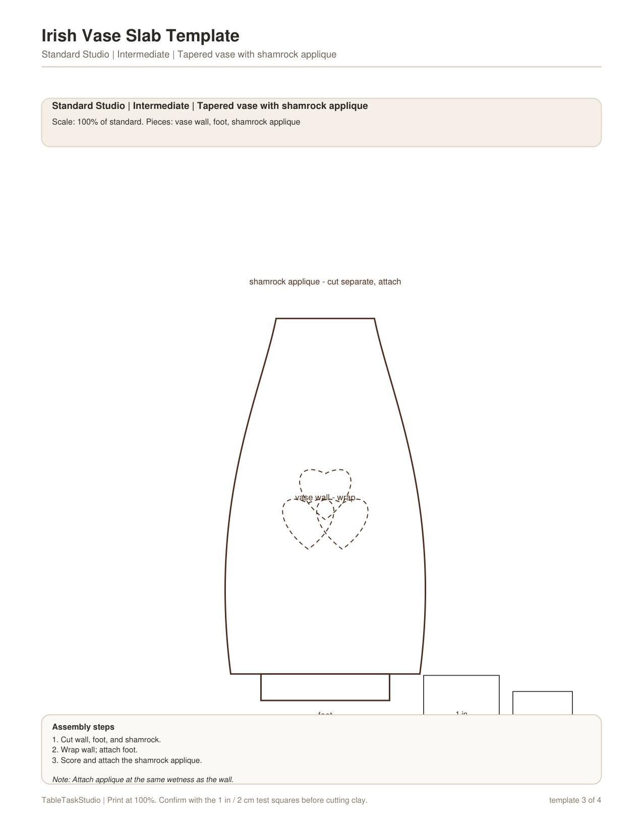 Irish Vase Slab Template