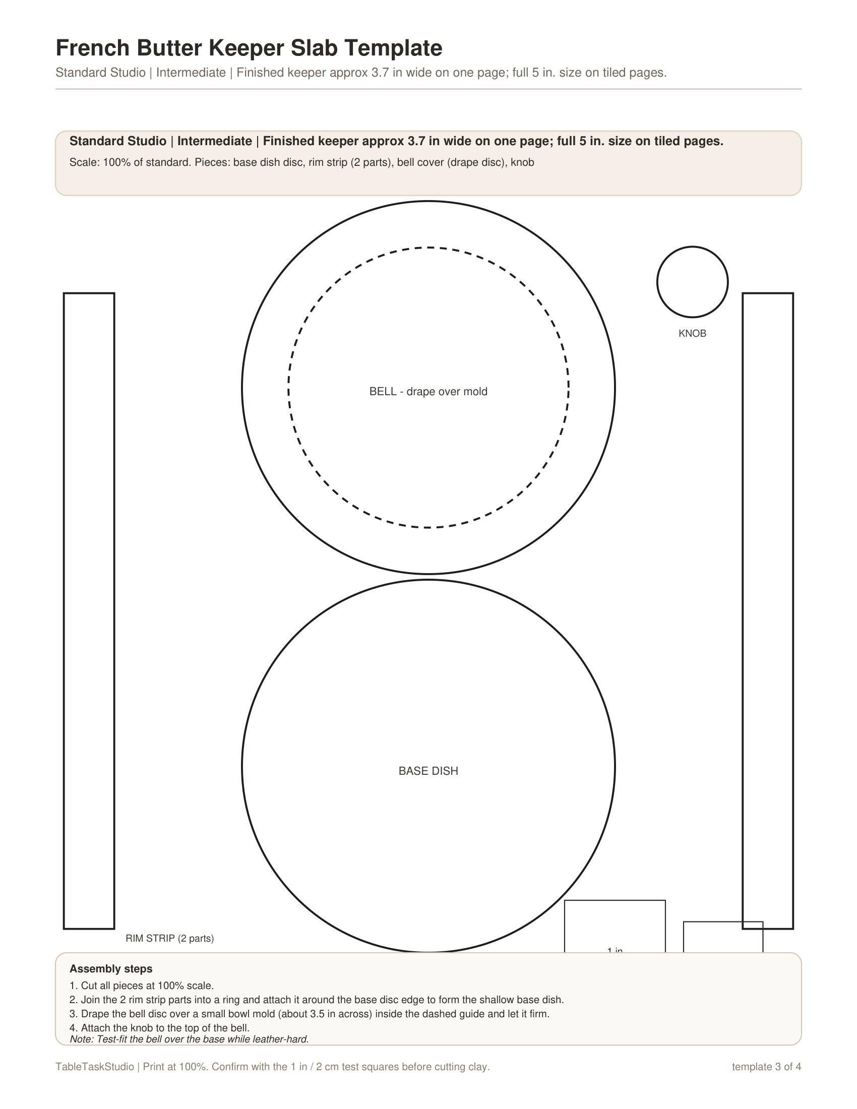 French Butter Keeper Slab Template