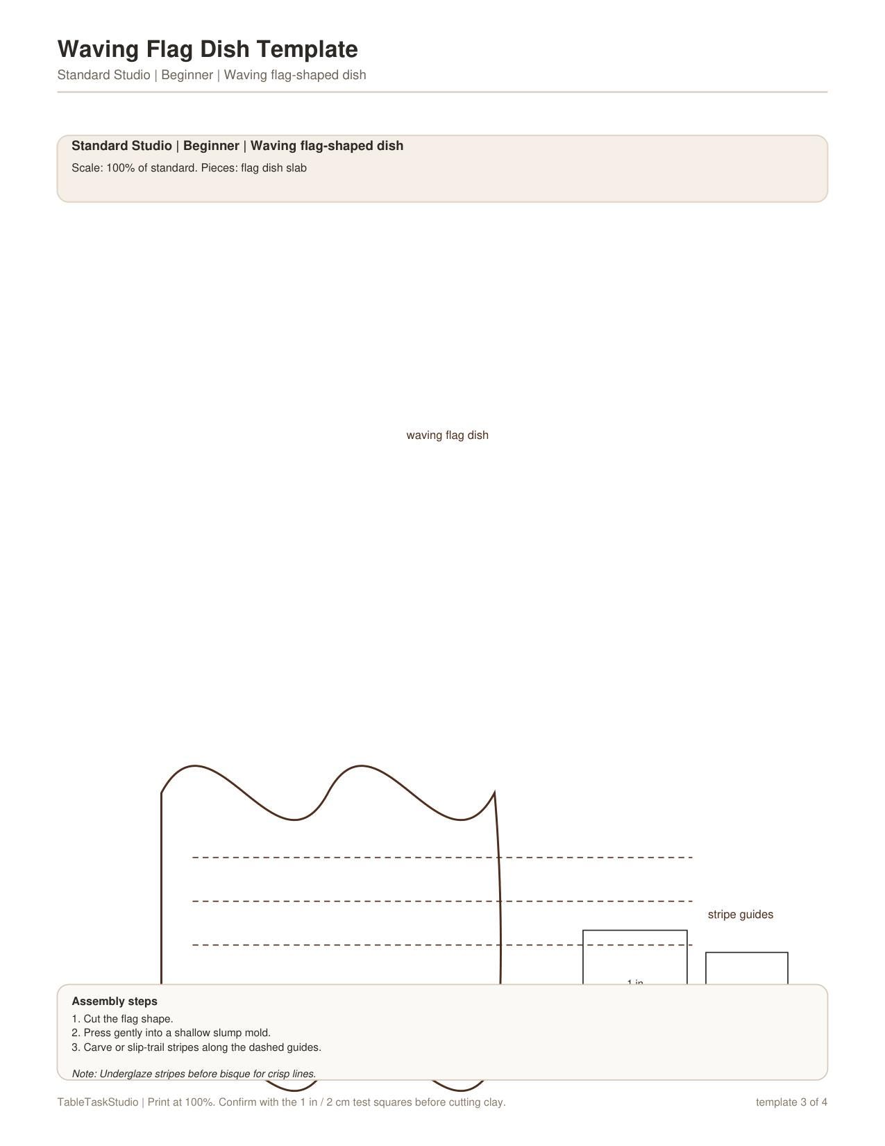 Waving Flag Dish Template