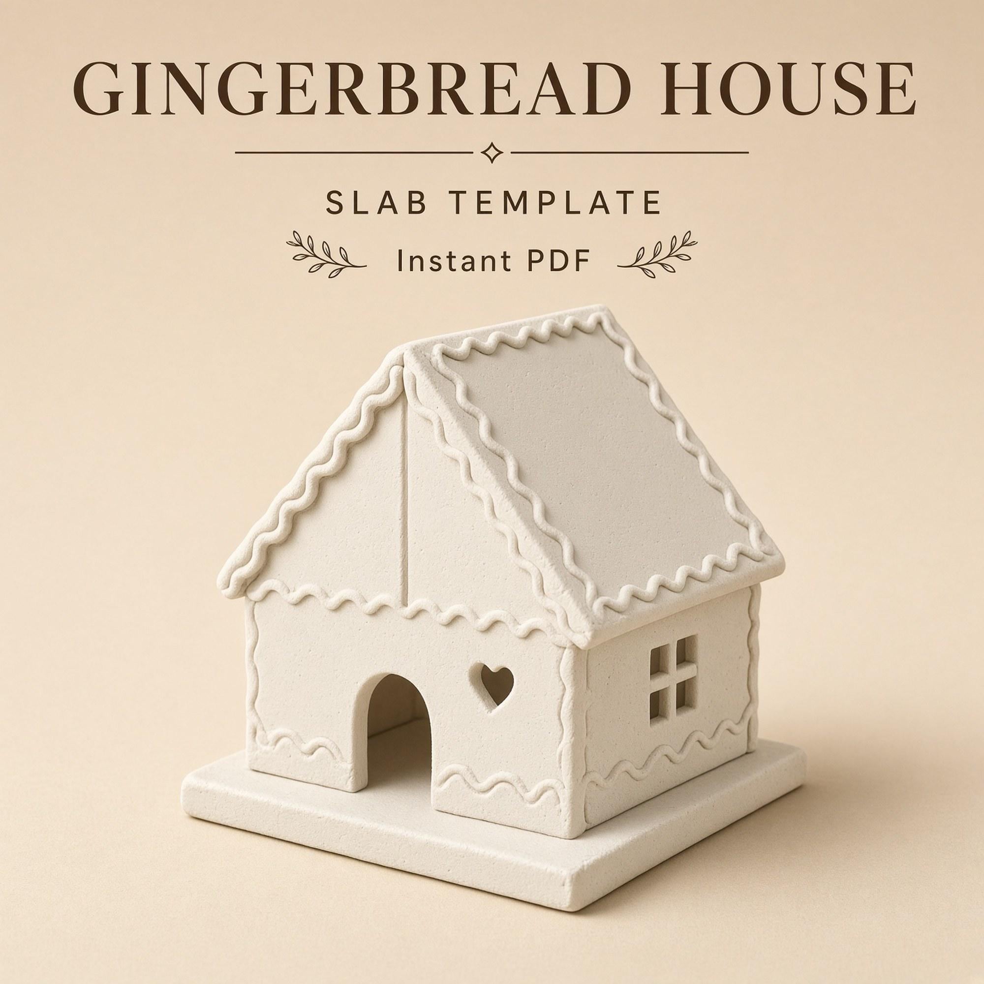 Gingerbread House Pottery Template