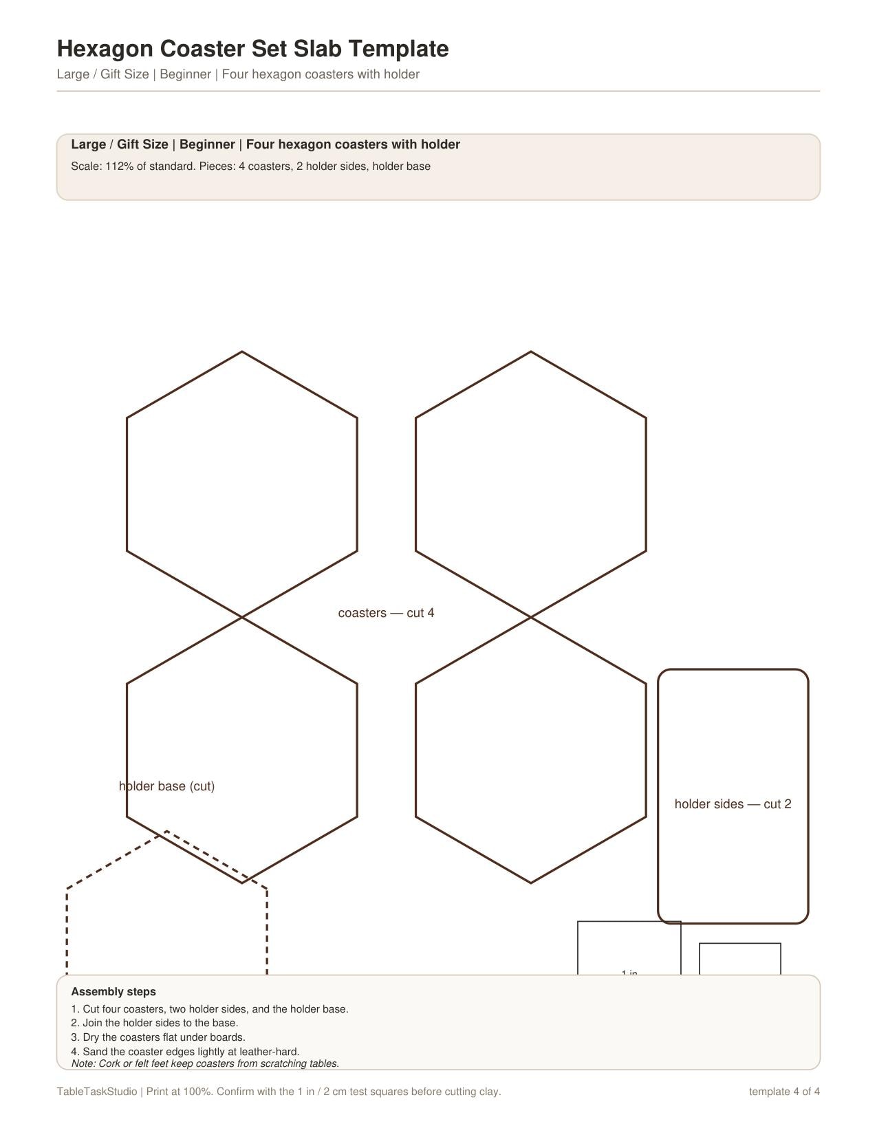 Hexagon Coaster Set