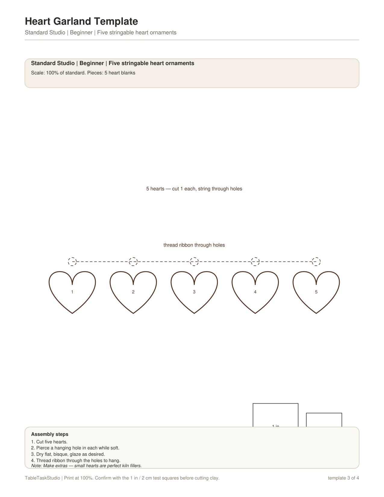 Heart Garland Template