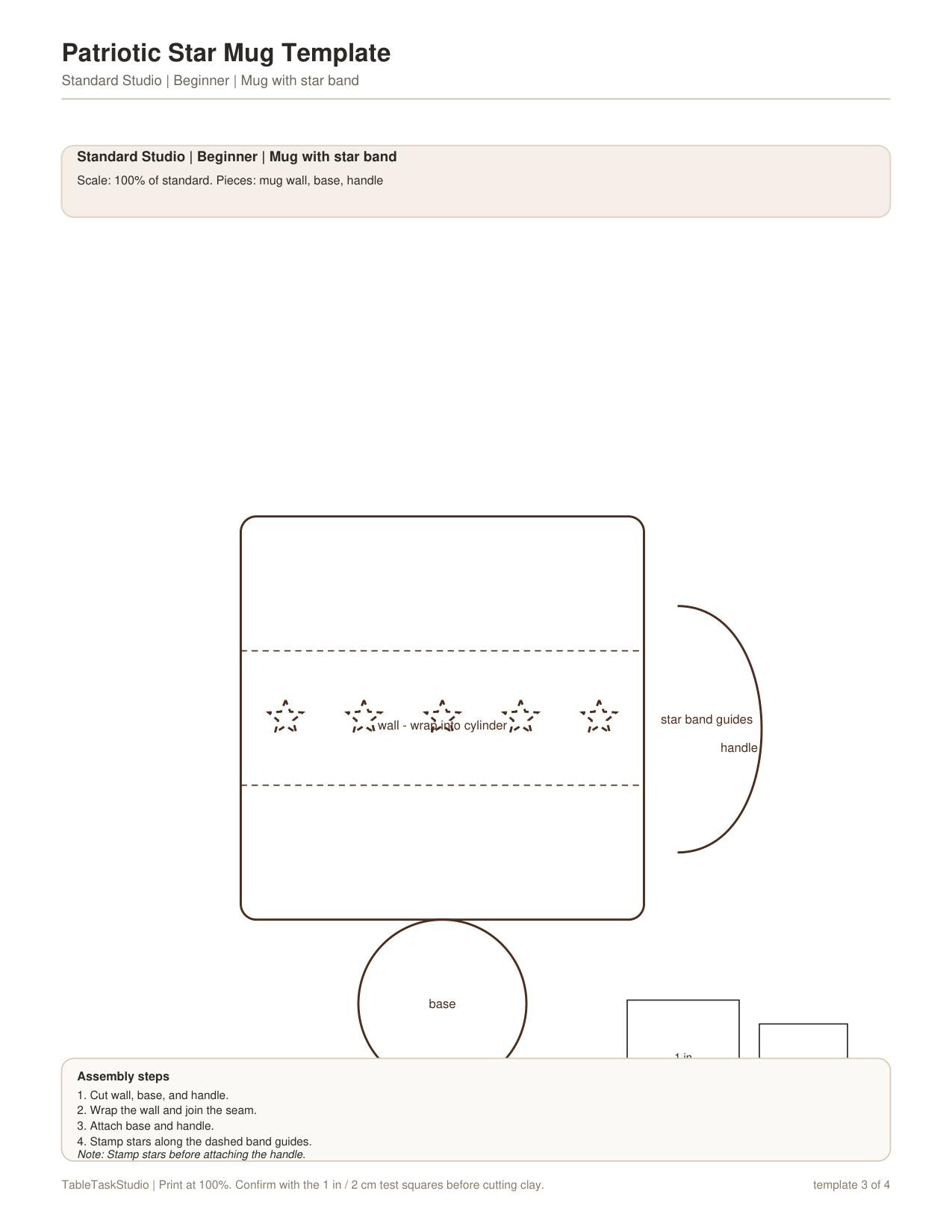 Patriotic Star Mug Template