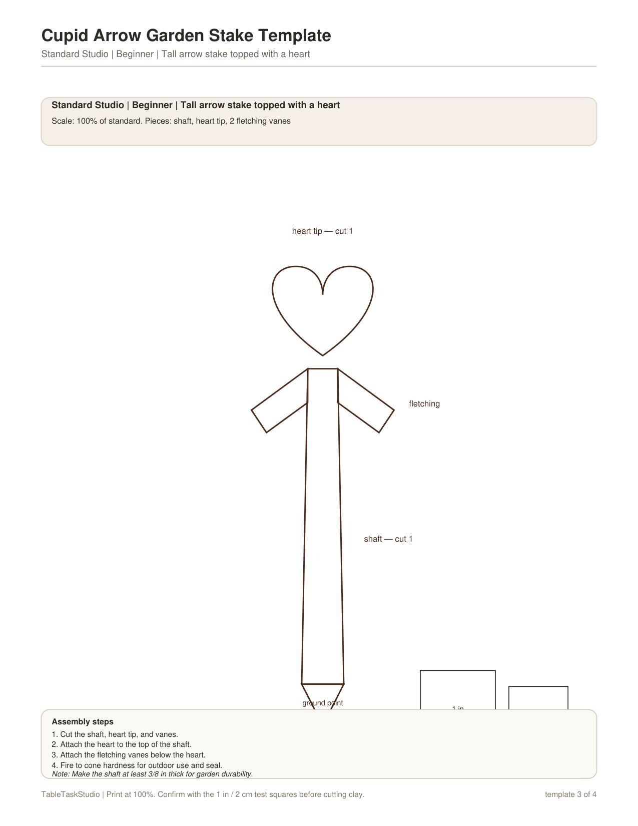 Cupid Arrow Garden Stake Template