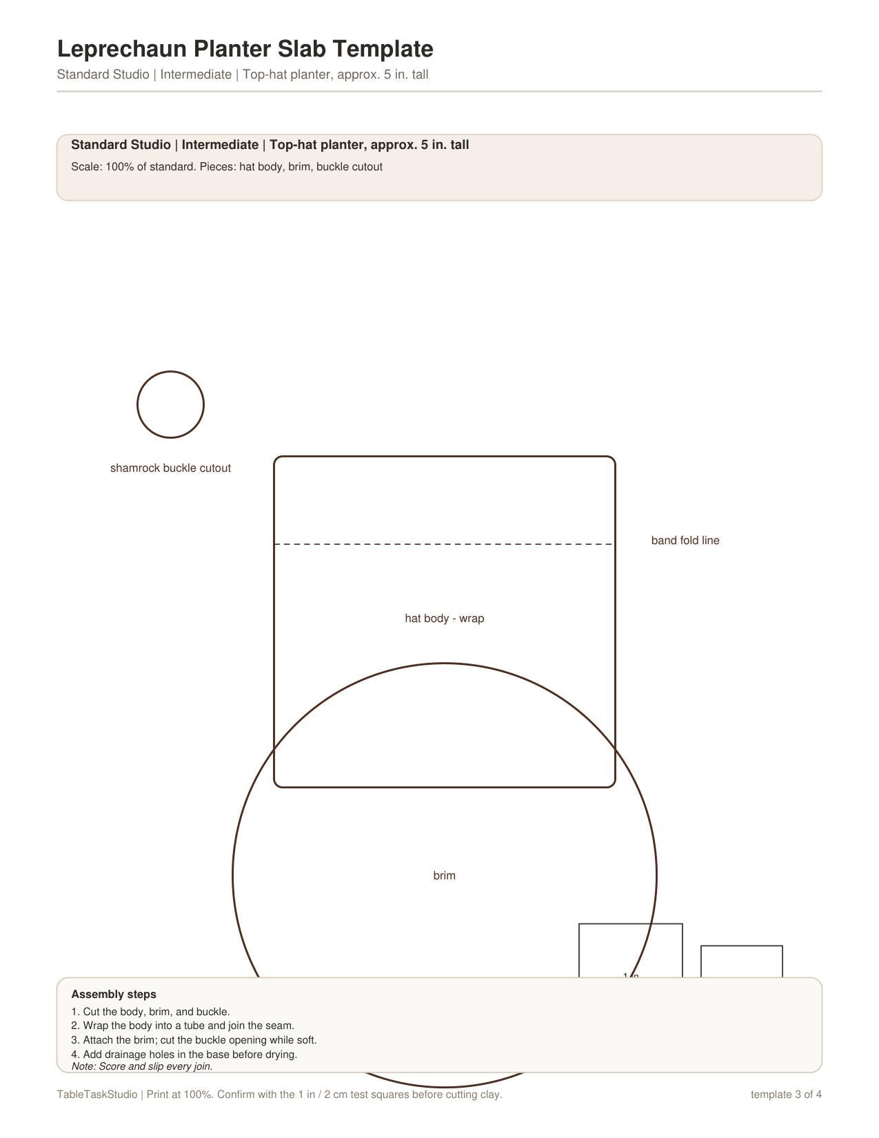 Leprechaun Planter Slab Template