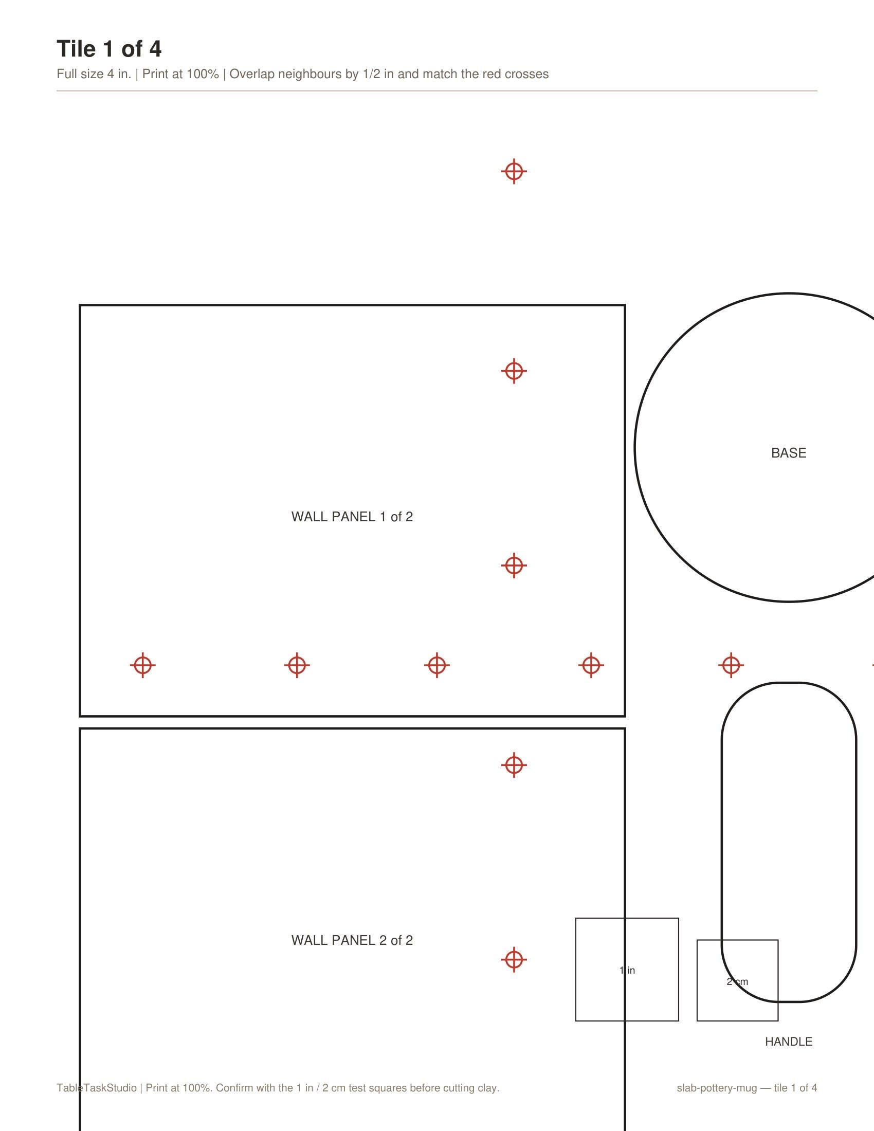 Slab Pottery Mug Template