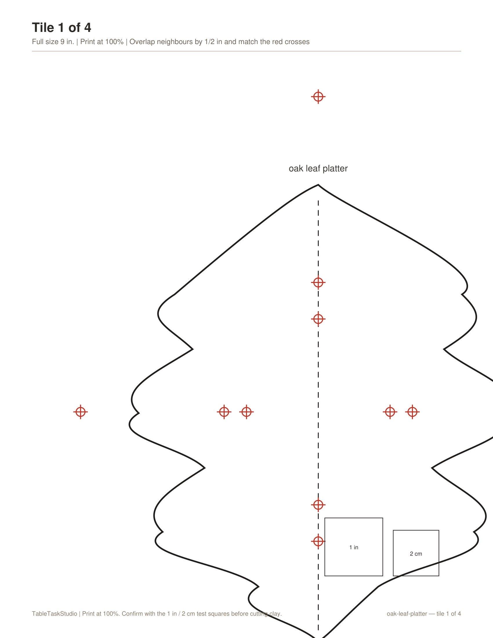 Oak Leaf Platter Template