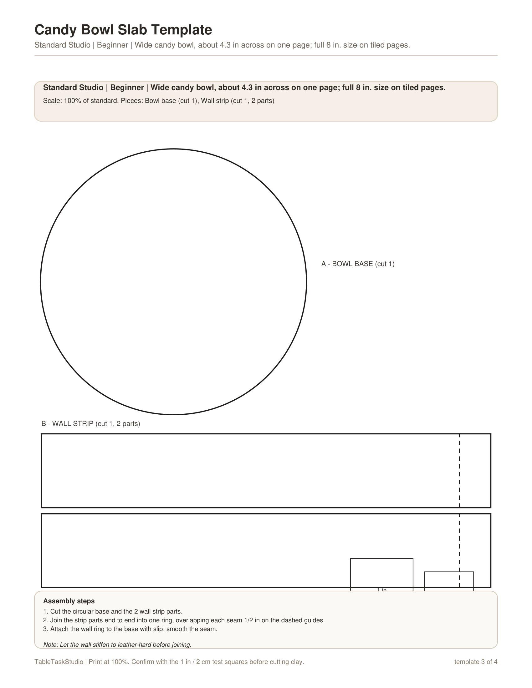 Candy Bowl Slab Template PDF