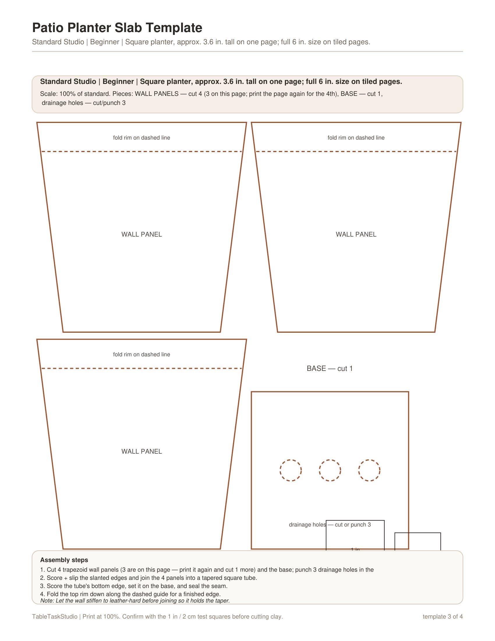 Patio Planter Pottery Template