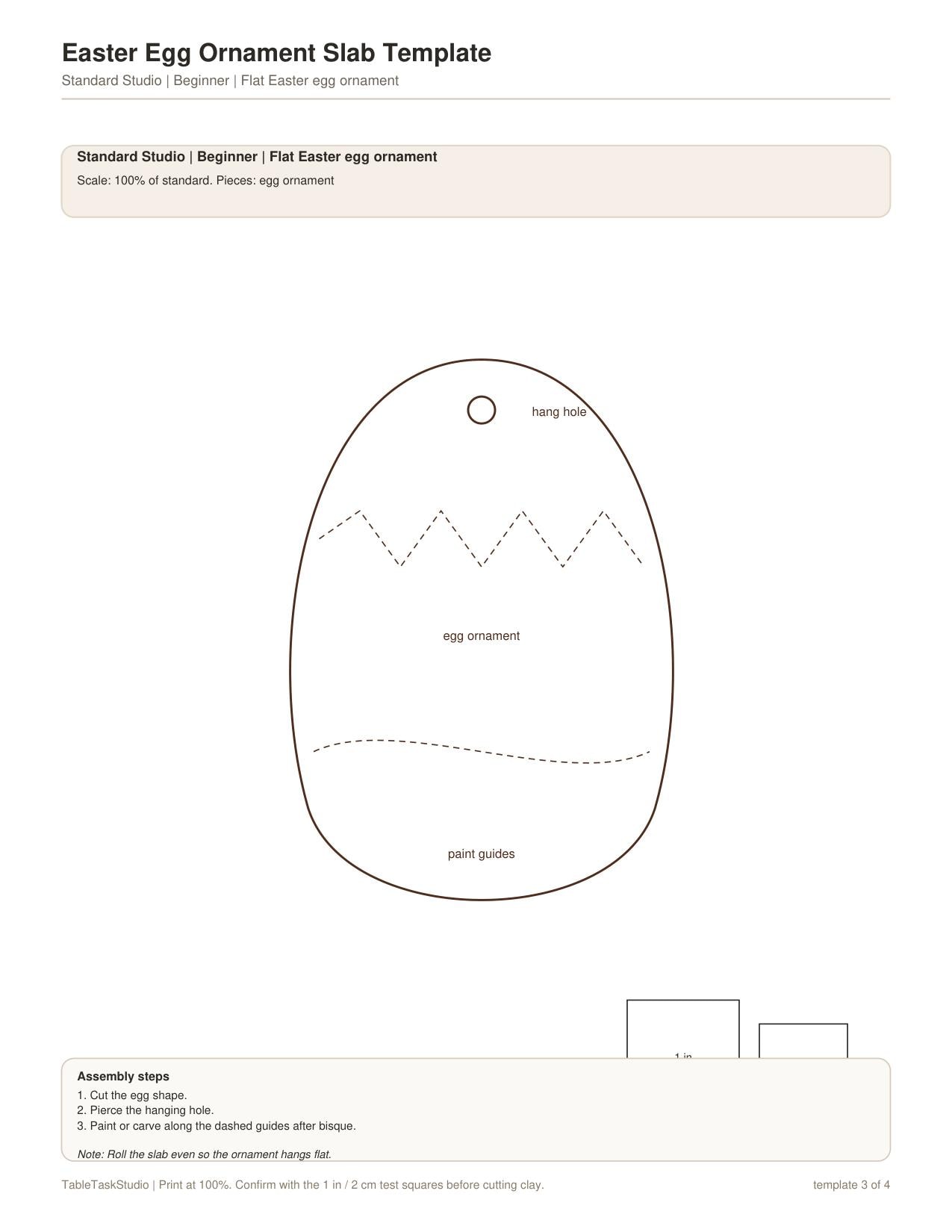 Easter Egg Ornament Slab Template